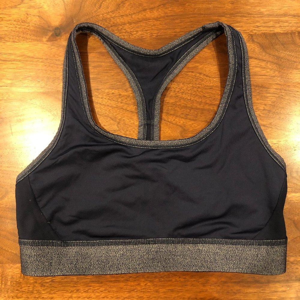 Navy Aerie Racerback Sports Bra with Clasp - M